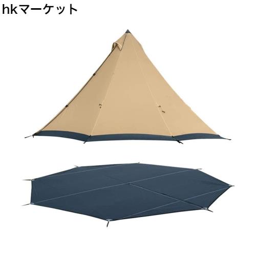 3F UL GEAR 部落4 ワンポールテント 210T 2点セット(テント+グランド シート) 煙突穴付きタープテント 防水 アルミ テント 折りたたみ 簡の通販は