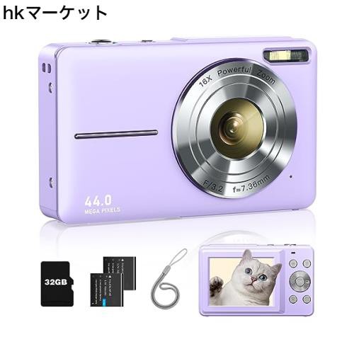 Lecran デジタルカメラ デジカメ 4400万画素 1080P動画撮影 オートフォーカス AF機能 HDカメラ 手ブレ補正 軽量 携帯便利 USB C充電 2.4の通販は