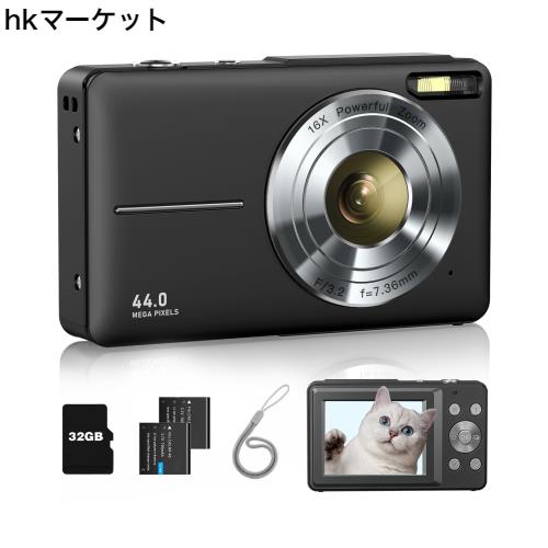 Lecran デジタルカメラ デジカメ 4400万画素 1080P動画撮影 オートフォーカス AF機能 HDカメラ 手ブレ補正 軽量 携帯便利 USB C充電 2.4