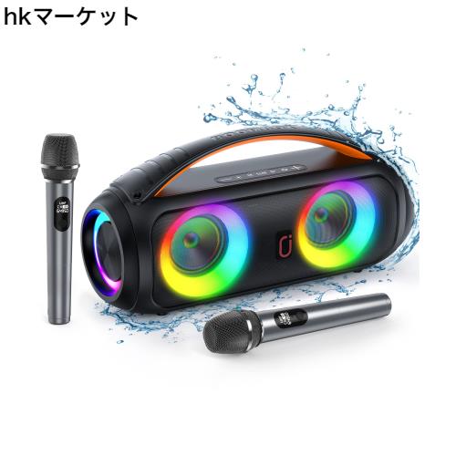 JAUYXIAN D16T スピーカー bluetooth ポータブル ワイヤレススピーカー IPX5完全防水 TWS対応40W 24時間連続再生 大音量 重低音強化 LEDの通販は