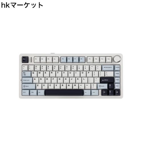 EPOMAKER x Aula F75 ゲーミングキーボード ガスケット メカニカルキーボード 5層パッド＆ノブ付き 75% ワイヤレス ホットスワッパブル B