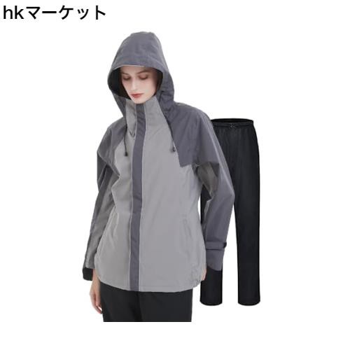 [TopKylin] レインコート レディース レインウェア 上下 レインパンツ レインジャケット レインポンチョ カッパ雨具 反射プリント ベンチの通販は