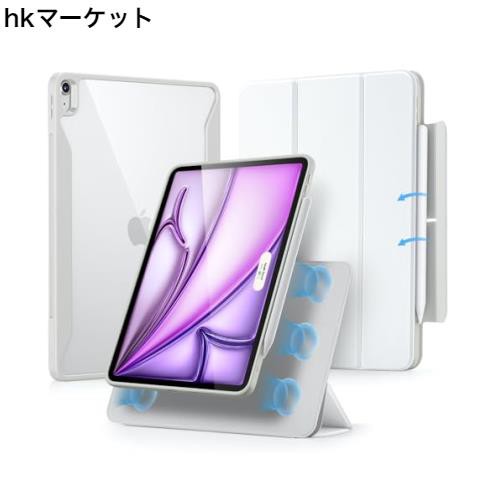 ESR iPad Air 13インチ(M2) ケース（2024）専用 Pencilホルダー付き、取り外し可能マグネットカバー、縦置き/横置きスタンド、Pencil Proの通販は