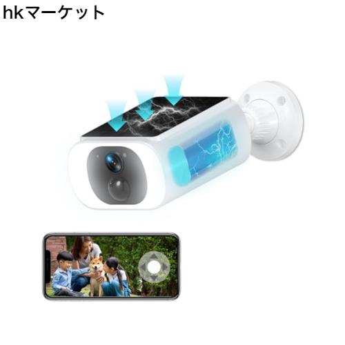 【300万高画素・Alexa対応・高速率充電式】ANRAN 防犯カメラ屋外 ソーラー 監視カメラ 屋外 ソーラー 一体型電池式防犯カメラ 300万画素
