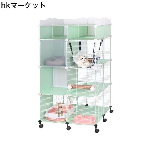 Xverycan 猫 ケージ 4段 トイレ付き キャスター付き 移動便利 キャットケージ 猫用ケージ 収納ラック ドア付き 脱走防止 多頭飼い 組立簡の通販は