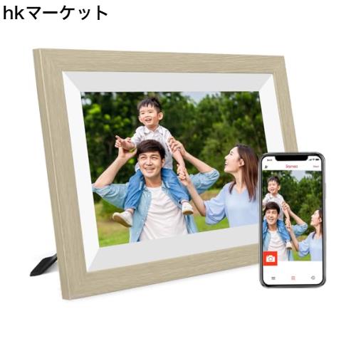 CHIXODO デジタルフォトフレーム wifi 10.1インチ 人感センサー 写真動画再生/共有 1280*800 専門アプリ「Frameo 」操作簡単 木目 32GBメの通販は