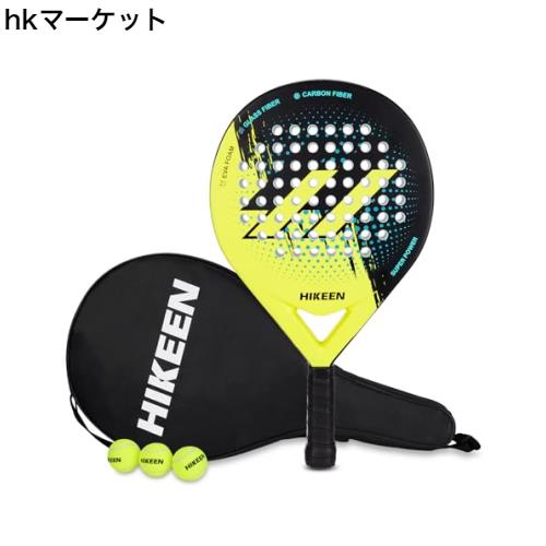 Hikeen パデル ラケット テニス ラケット カーボン パデル カーボンファイバー表面 公園 運動 軽量 EVAメモリーフレックスフォームコア