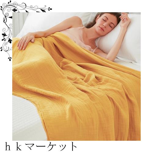 EMME 6重 ガーゼケット クーイン 綿100% タオルケット 夏 無添加 夏掛け 6層ガーゼタオル 水洗い加工 先染め コットン100％ 綿 肌かけ 洗の通販は 6,440円