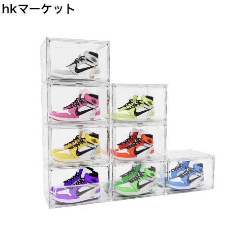 【2024新モデル シューズボックス クリア 全面透明】ホームブリス シューズケース UVカット 積み重ね スニーカーボックス マグネット式扉