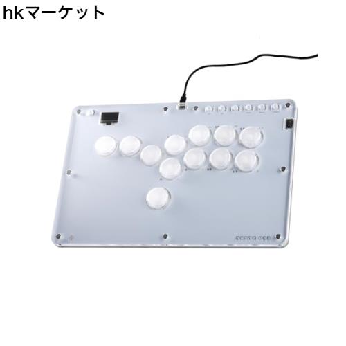 レバーレス アケコン レバーレス アーケードコントローラー 12ボタン for PC/Switch/PS4/PS3/Steam 薄型キーパッド 膝置き可 ホットスワ
