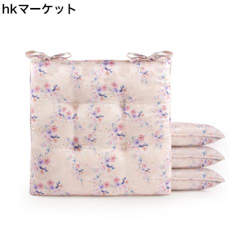 JEMA ジェマ 椅子用クッション 4枚セット チェアパッド シートクッション シルクのような肌触り ダイニング用 座布団 チェア用 ひも付き の通販は 5,270円