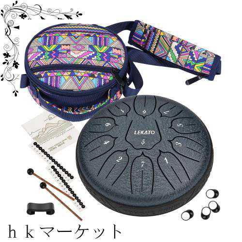 タングドラム スリットドラム 11音 6インチ 収納バッグ付き 楽器 打楽器 ヨガ 瞑想 禅 祈り 楽譜付き (ブルー)の通販は