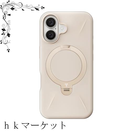 【新型ゼンマイ式 ・高級なデザイン】TORRAS iPhone 16 用 ケース ゼンマイ式スタンド カメラコントロール対応 マグネット搭載 縦横両対