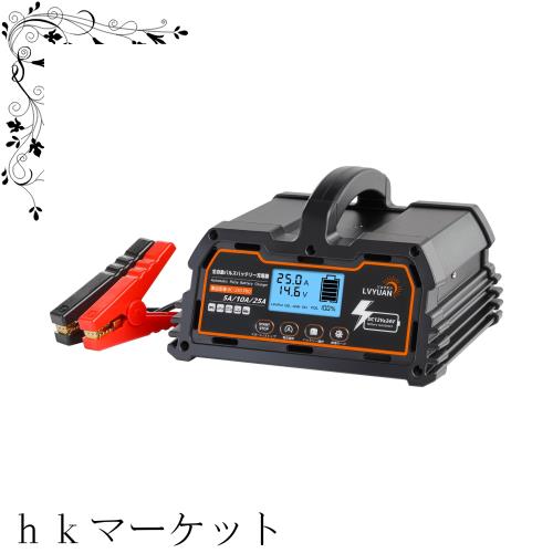 リョクエン（LVYUAN）【正規品】 全自動パルスバッテリー充電器 25A 【7月新登場】 12V/24V鉛/12Vリチウム電池両用 パルス充電器 パルスの通販は 15,474円