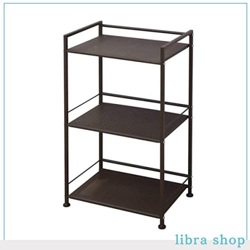 山善 スチールラック 幅42.5×奥行30×高さ82.5cm 耐荷重30kg 3段 2WAY仕様(ストッパー付きキャスター/固定式アジャスター) パンチング仕の通販は