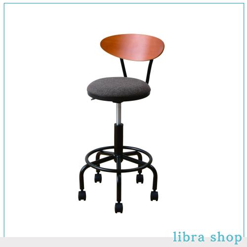 山善 カウンターチェア 幅42×奥行49×高さ79cm 木製 ファブリック生地 カンタン高さ調節 組立品 ブラウン/ダークブラウン CB-388F(BR/DBの通販は