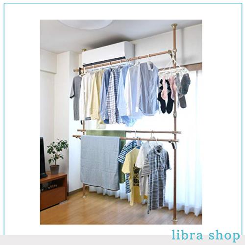 山善 布団も干せる 簡単設置 窓際 突っ張り物干し ハンガーラック ナチュラル(木目) WJM-3(GNA)の通販は