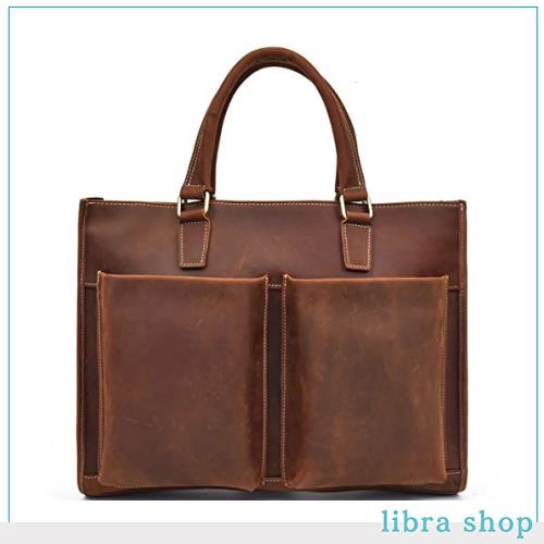 [Luufan] 本革 ビジネスバッグ メンズ トートバッグ 牛革 レトロ 通勤鞄 2way ブリーフケース 14インチPC収納 レザー ショルダーバッグの通販は