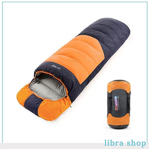 Tooge 寝袋 冬用 ダウン シュラフ 【最低温度-25℃】 二代目 防水保温 2個連結 丸洗い コンパクト 収納袋付き 登山 防災 登山 (オレンジの通販は 10,703円