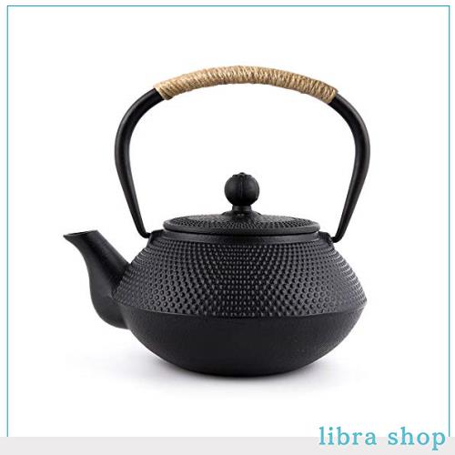 鉄瓶 急須 鉄分補給 ホーローなし ティーポット 直火用 ih 対応 伝統工芸品 霰 0.8L 6,430円