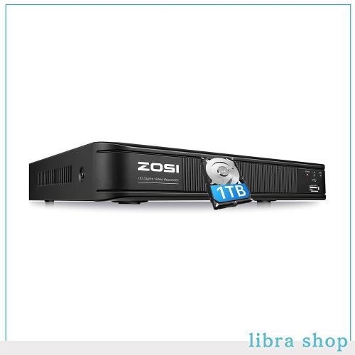 ZOSI 1080P 防犯レコーダー8ch 1TB ahdレコーダー 防犯カメラ監視 