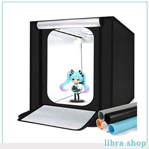 【2024 撮影ボックス 50ｘ50ｘ50cm 撮影キット FOSITAN 5色背景シート（黒、白、黄、青、グレー） スタジオボックス 撮影スタジオ マルチの通販は