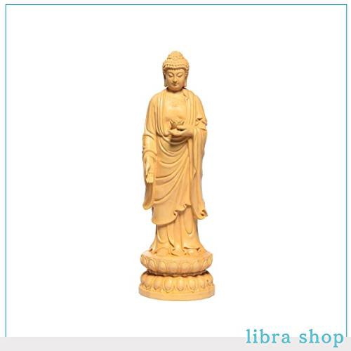 繁樓藝雕 仏像 釈迦如来 立像 木彫り 置物 TheChanger 仏壇仏像 祈る 厄除け 高級天然ツゲ木彫り (高さ23cm×巾7cm×奥行7cm)の通販は