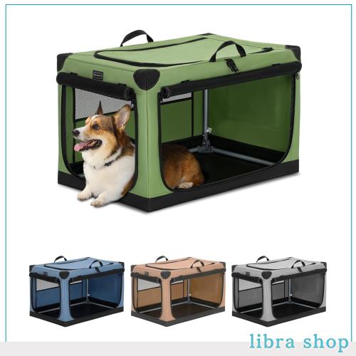 Petsfit 犬用ソフト 回転式パイプ 犬 クレート 中型犬 小型犬 猫 ペットハウス 76Hx50Wx48.5H cm ペットケージ ペットキャリー折りたたみの通販は