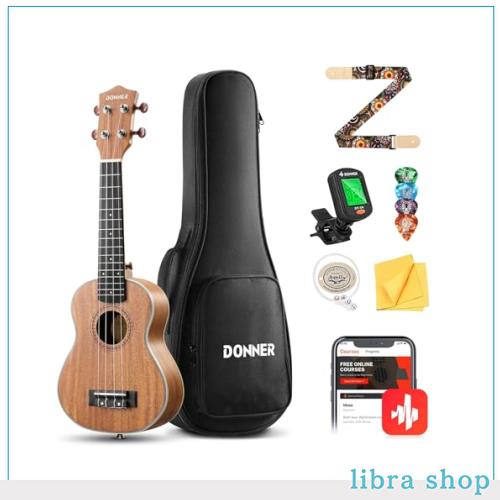 Donner ウクレレ 初心者セット 厳選木材 23インチ コンサート 無料ウクレレレッスン・予備弦・携帯バッグ・チューナー・ストラップ・ピッ 7,576円