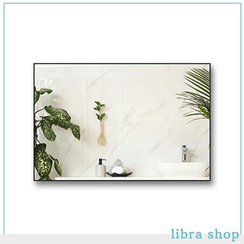 大型モダンウォールミラー、76CM x 56CM長方形の壁掛けミラー、寝室のバスルームに水平または垂直に吊るす