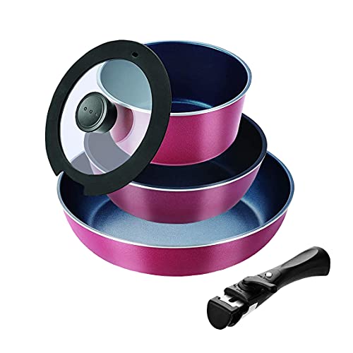 パール金属 スタックプラス ブルーダイヤモンドコートIH対応クックウェア5点セットB レッド HB-5631の通販は