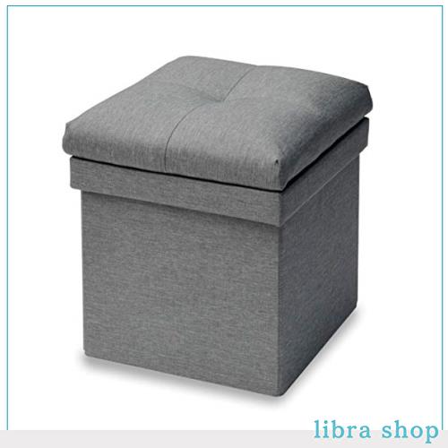 [山善] 収納スツール テーブル付き 座面が座布団にもなる 折りたためる オットマン 収納ボックス 椅子幅38×奥行38×高さ44cm かんたん組の通販は 5,691円