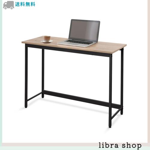 【組立簡単】アイリスオーヤマ 机 デスク パソコンデスク pcデスク シンプル 幅100cm 奥行40cm ライトナチュラル×ブラック ベーシックデの通販は