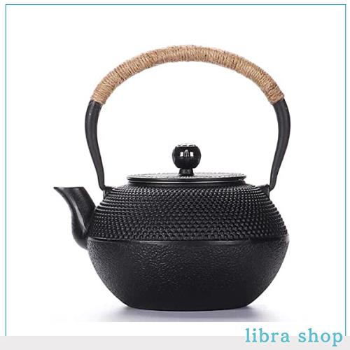 HwaGui 鉄瓶 急須 おしゃれ ih 鉄やかん 鉄分補給 鉄びん 霰・黒 1200ml (鉄瓶 1.2L)の通販は