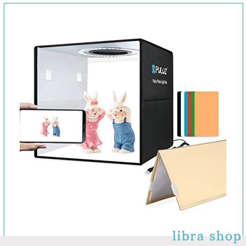 PULUZ 30cm 撮影ボックス、折りたたみ式簡易スタジオ、112個の高演色LEDランプビーズ（CRI 95+）、10段階の明るさ調整可能撮影ブース、6の通販は