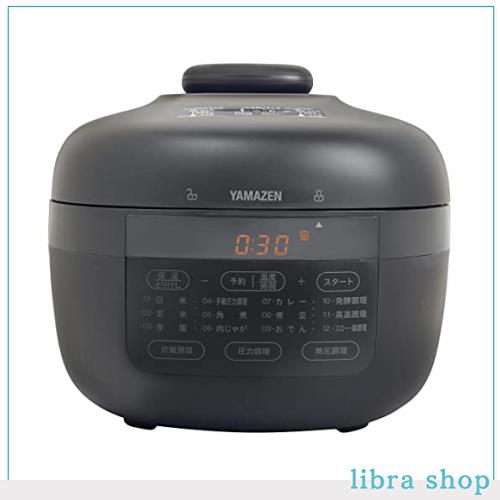 [山善] 電気圧力鍋 2.2L 2WAY仕様 調理モード6種類 (圧力/炊飯/発酵/無水/鍋/スロー調理) 予約・保温機能 60種レシピブック付き ブラックの通販は