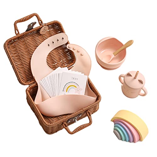 Promise Babe 出産祝い 女の子 豪華7点セット 離乳食 食器 吸盤付き 食品グレードシリコン ひっくりかえない 高温消毒可 電子レンジ対応 の通販は 5,085円