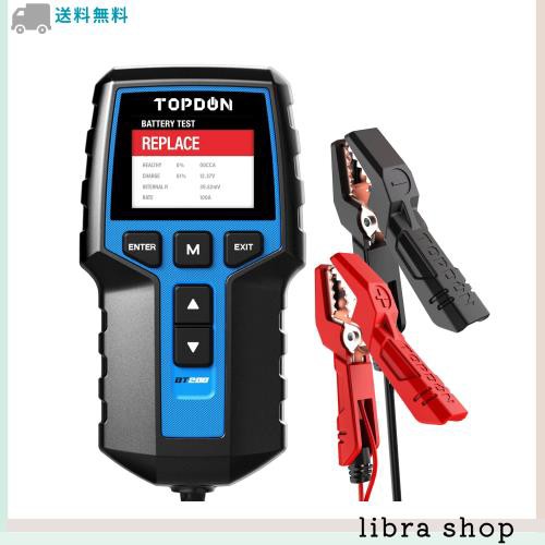 TOPDON BT200 バッテリーテスター、12V/24Vバッテリーチェッカー、100-2000 CCAテスター、CCA値/抵抗値/負荷/電圧のテスト 自動車用バッの通販は