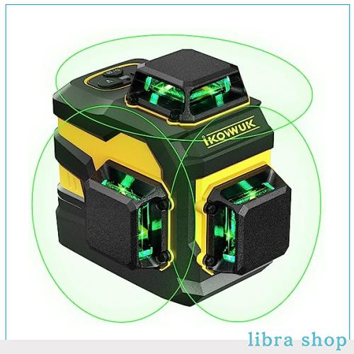 IKOVWUK レーザー墨出し器、建設および絵画吊り下げ用、 3x360° 水準器、セルフレベリング付き 12 個のグリーンレーザー、3Dの垂直およの通販は 10,972円