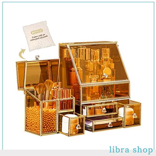 Coralhouse メイクボックス コスメ収納,化粧品収納ボックス,強化ガラスコスメボックス 化粧箱 大容量 メイク収納.の通販は