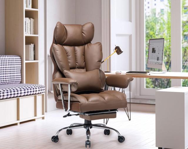 SKYEゲーミングチェア PUレザー オフィスチェア/デスクチェア/社長椅子 伸縮可能のオットマン 座り心地最高 ランバーサポート ひじ掛け付の通販は 20,161円