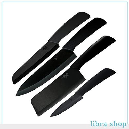 漁川 包丁セット 【セラミック包丁4本セット】 【シェフナイフ 菜切り包丁 ペティナイフ パン切りナイフ】 超軽量 錆びない 牛刀 菜切 皮 6,300円