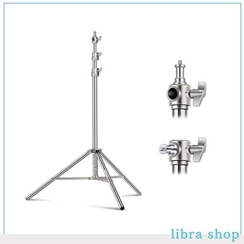 NEEWER 2.2m ステンレス鋼製ライトスタンド 高さ調節可能 スプリングクッション耐荷重撮影用三脚スタンド 1/4”-3/8”ネジアダプター付き の通販は 7,166円