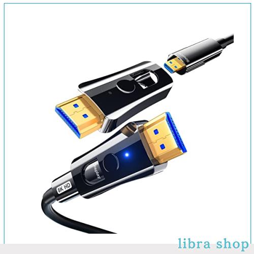 8K HDMI光ファイバーケーブル 10M 配管用 着脱式 DGHUMEN 光ファイバーHDMIケーブル 超高速伝送 48Gbps Micro HDMI 8K@60Hz 4K@120Hz 4K@の通販は