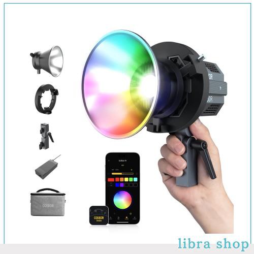 撮影用ライト, COLBOR CL60R 超軽量ライト rgb ledライト 作業出力80W 色温度2700-6500K CRI97 22974lux アルミ製 13種類照明効果 APP制の通販は