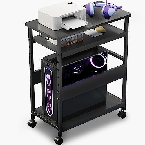 MASTLUパソコンワゴン pcラック キャスター付き 幅60×奥行30×高さ70cm デスク サイドワゴン 3段 pcワゴン 棚板高さ調節可能 在宅勤務、の通販は 10,691円