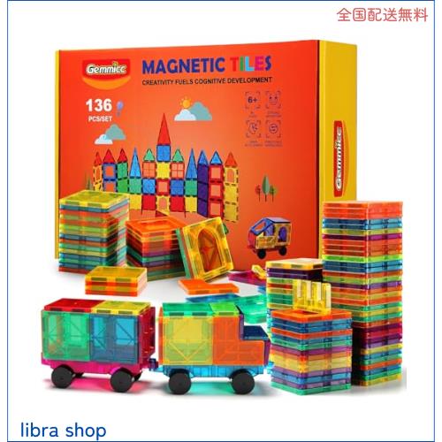 Gemmicc 136PCS マグビルド ベーシックセット磁気おもちゃ 磁石 子供 知育玩具 マグネット ブロック おもちゃ アドバンスセットに2台の車の通販は 9,523円