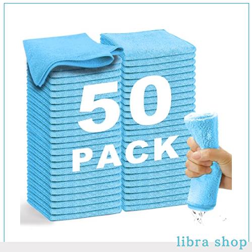 WEAWE マイクロファイバー クロス 雑巾 吸水 速乾 タオル 多機能 ぞうきん 50 枚 33×33cm ブルー