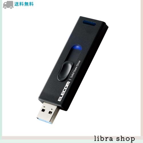 エレコム SSD 外付け 500GB USB3.2(Gen2) 読込速度500MB/秒 アルミ筐体 スライド式 キャップレス 【PS5/PS4/テレビ録画 対応】 ブラック の通販は