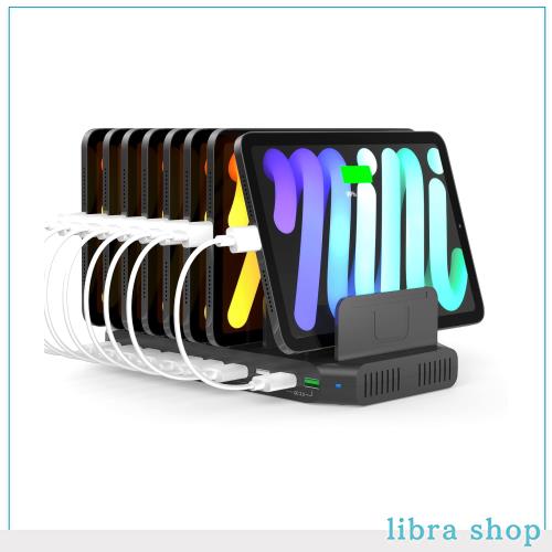 Alxum USB 充電ステーション10ポート60W タブレット充電スタンド 10台同時充電 スマホスタンド 複数 卓上収納 PSE認証済 卓上収納 仕切りの通販は